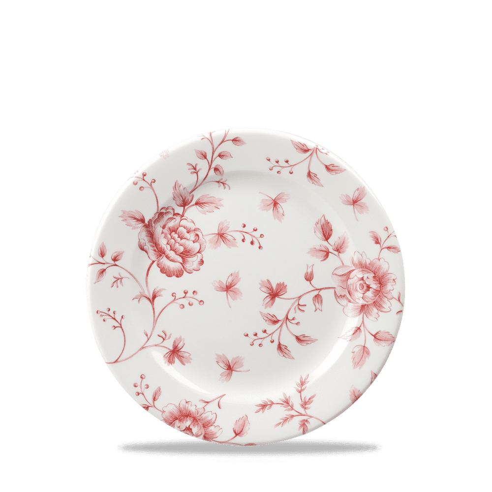 Rose Chintz Cranberry Profile Plate 6.5" Box of 6 (3-5 Working Days Delivery)