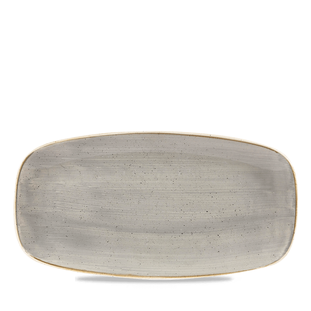 Stonecast Grey Chefs Oblong Plate 10.6"X5" Box of 12 (3-5 Working Days Delivery)