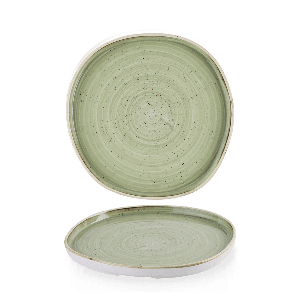 Stonecast Sage Green Organic Walled Plate 8 1/4" Box of 6 (3-5 Working Days Delivery)