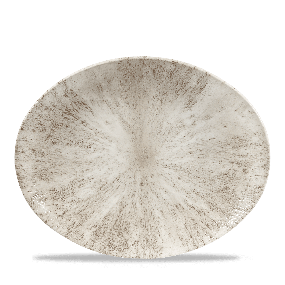 Stone Agate Grey Orbit Oval Coupe Plate 12.5" Box of 12 (3-5 Working Days Delivery)