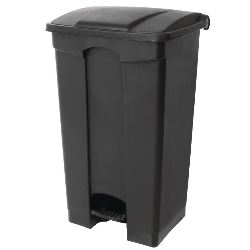 Jantex Pedal Bin Black 87Ltr - Hands-Free Operation. Material: Polypropylene. 820(H)x495(W)x400(D)mm