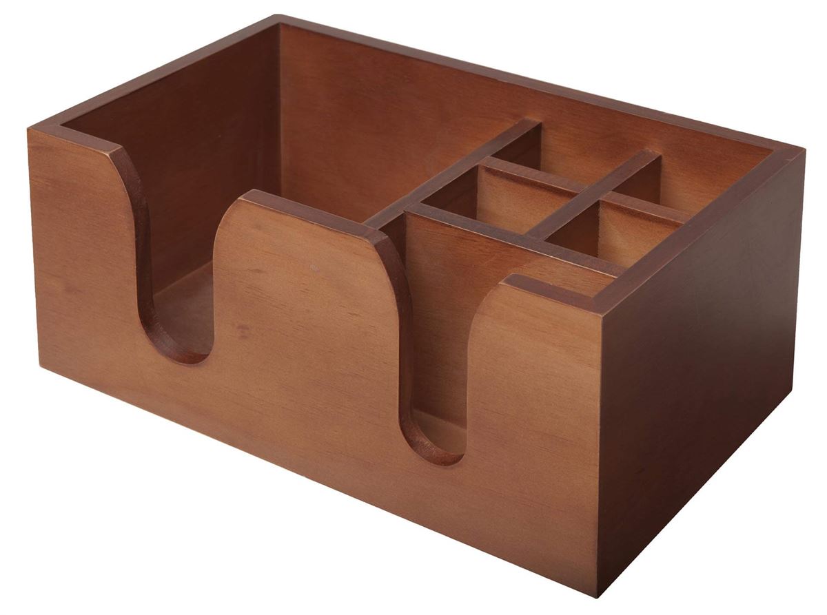 Wooden Bar Caddy Walnut Effect