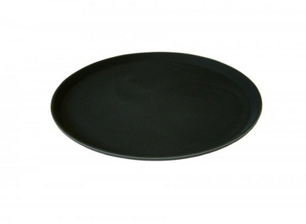 Round Plastic Non Slip Tray 14" Black