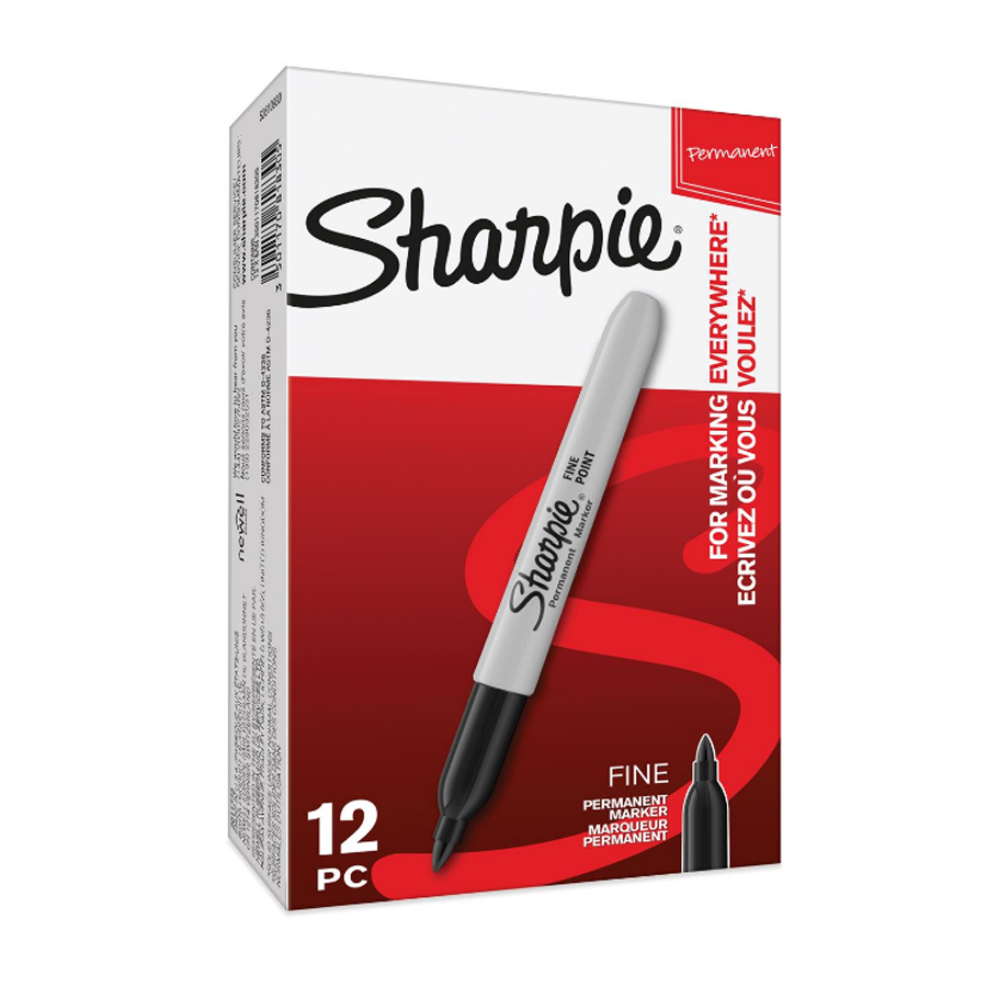 SHARPIE PERMANENT MARKER BLACK TUCK PK12