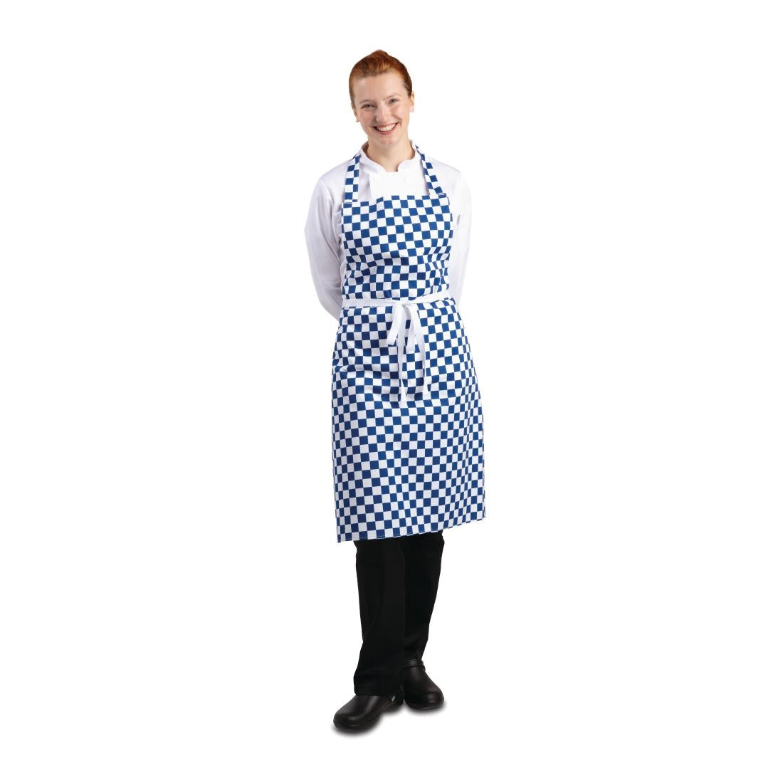 Whites Bib Apron Blue/White Check