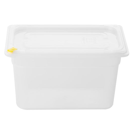 Hygiplas Click PP GN Container 1/4 with Lid & 7 Colour Clips 150mm 3.7Ltr (4 Pack)