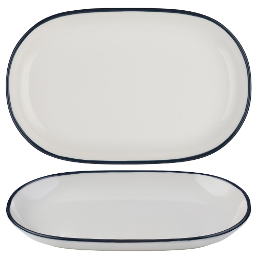 Modest Navy Oval Platter 28 x 18cm / 11" x 7" Box of 6