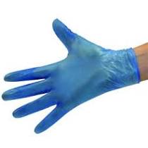 Disposable Gloves Blue Vinyl Powder Free Blue Medium Pack of 100