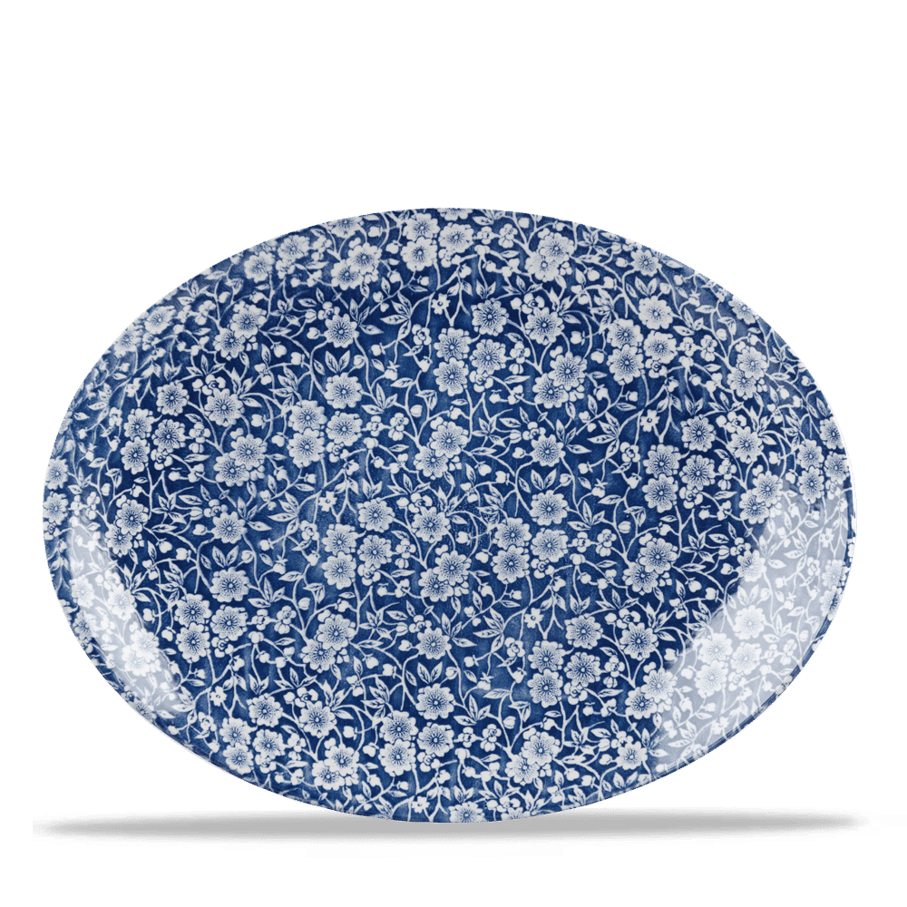 Victorian Calico Prague Orbit Oval Coupe Plate 12.5" Box of 6 (3-5 Working Days Delivery)