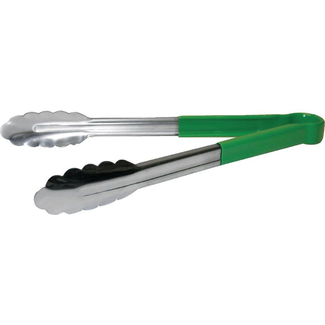 Hygiplas Colour Coded Green Serving Tongs 300mm. For use with fruit or salad