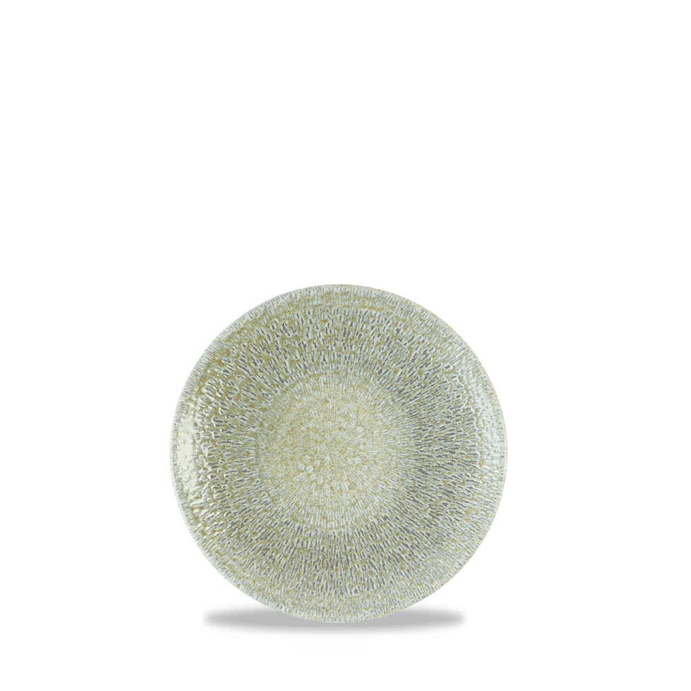 Harvest Grain Speckle Green Organic Coupe Plate 6.3" Box of 12 (3-5 Working Days Delivery)