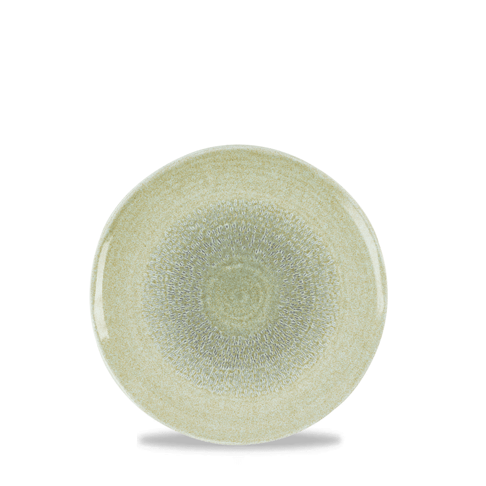 Harvest Grain Speckle Green Organic Coupe Plate 11.4" Box of 12 (3-5 Working Days Delivery)