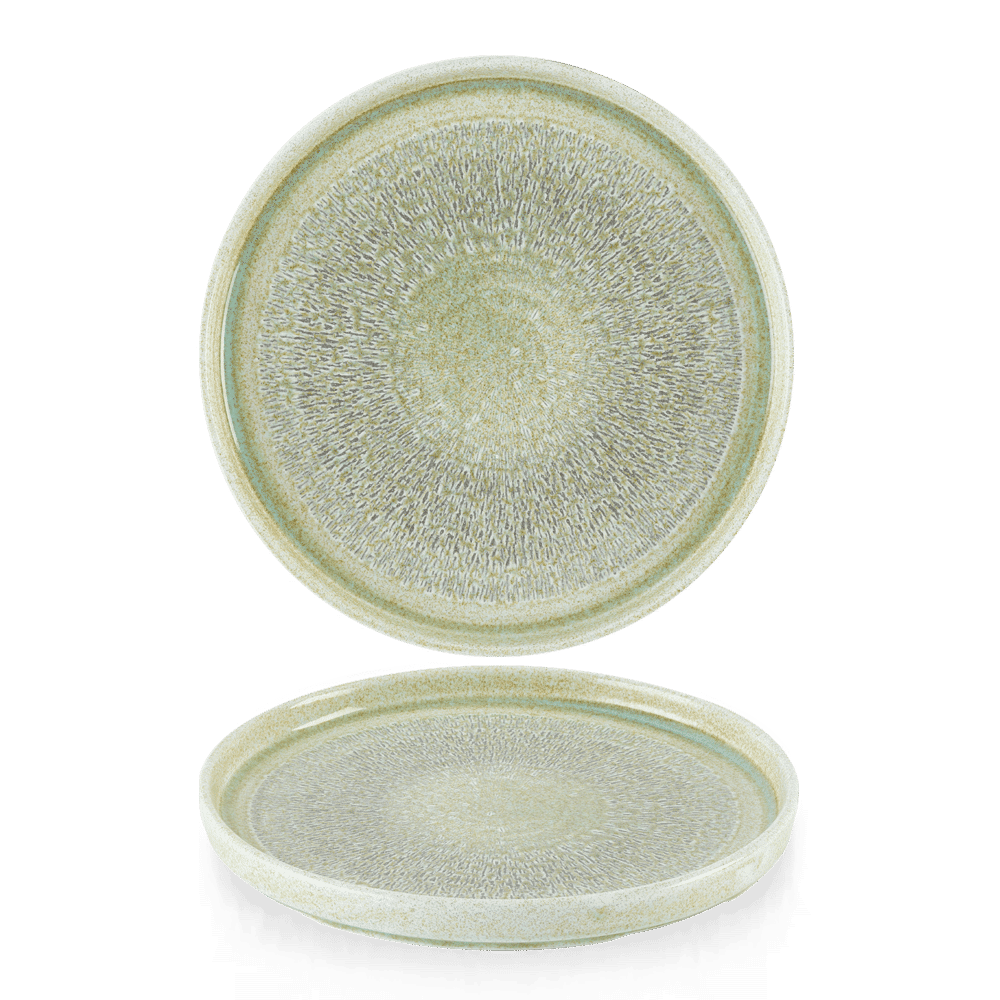 Harvest Grain Speckle Green Walled Plate 10 2/8" Box of 6 (3-5 Working Days Delivery)