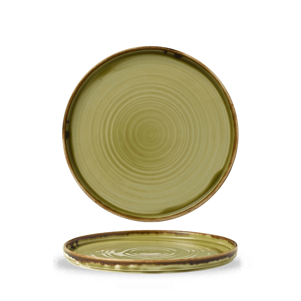 Harvest Green Walled Plate 10 2/8" Box of 6 (3-5 Working Days Delivery)