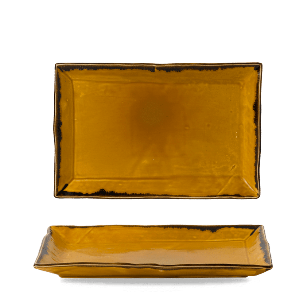 Harvest Mustard Rectangle Tray 13 1/2 X 9 1/8" Box of 6 (3-5 Working Days Delivery)