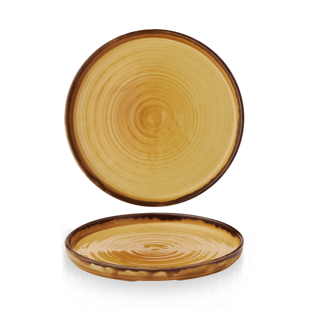 Harvest Mustard Walled Plate 8.67" Box of 6 (3-5 Working Days Delivery)