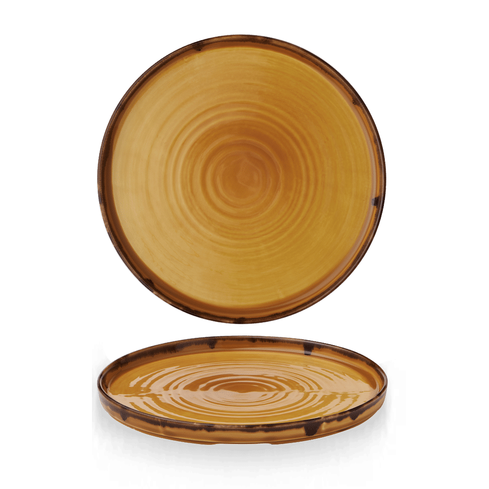 Harvest Mustard Walled Plate 10 2/8" Box of 6 (3-5 Working Days Delivery)