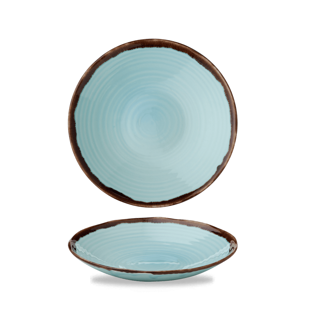 Harvest Turquoise Organic Coupe Bowl 9.6" Box of 12 (3-5 Working Days Delivery)