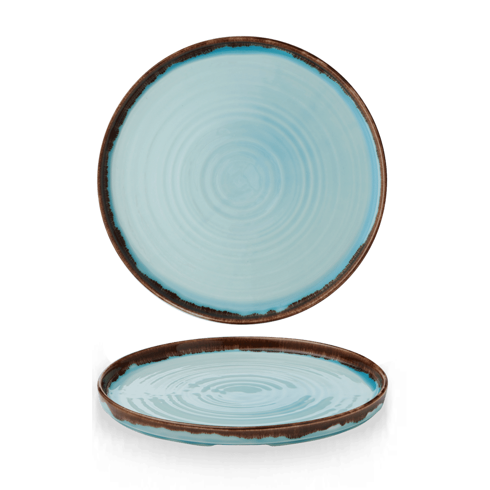Harvest Turquoise Walled Plate 10 2/8" Box of 6 (3-5 Working Days Delivery)