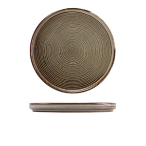 Terra Porcelain Grey Low Presentation Plate 25cm - Pack of 6