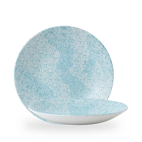 Aquamarine Med Tiles Deep Coupe Plate 11" Box of 12 (3-5 Working Days Delivery)