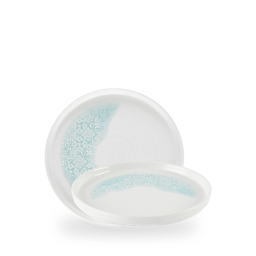 Med Tiles Aquamarine Walled Plate 8.25" Box of 6 (3-5 Working Days Delivery)
