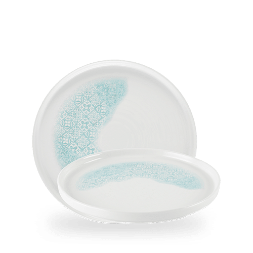 Med Tiles Aquamarine Walled Plate 10 2/8" Box of 6 (3-5 Working Days Delivery)