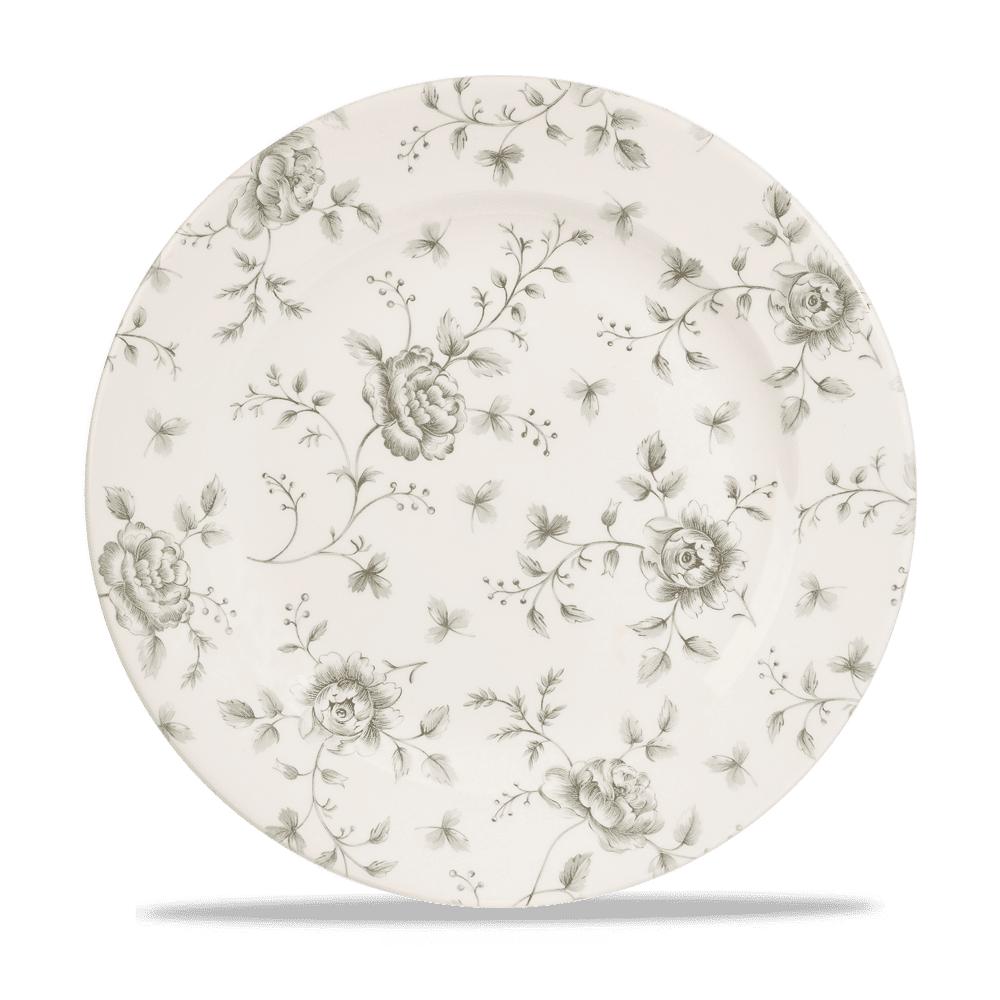 Rose Chintz Grey Profile Plate 10 7/8" Box of 6 (3-5 Working Days Delivery)