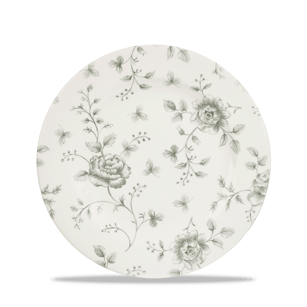Rose Chintz Grey Profile Plate 8 1/4" Box of 6 (3-5 Working Days Delivery)