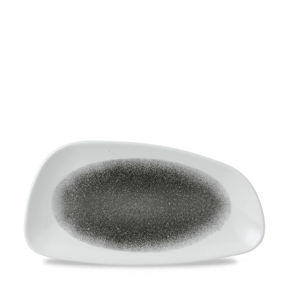 Raku Quartz Black Chefs Geo Plate 11 3/4X6 1/8" Box of 12 (3-5 Working Days Delivery)