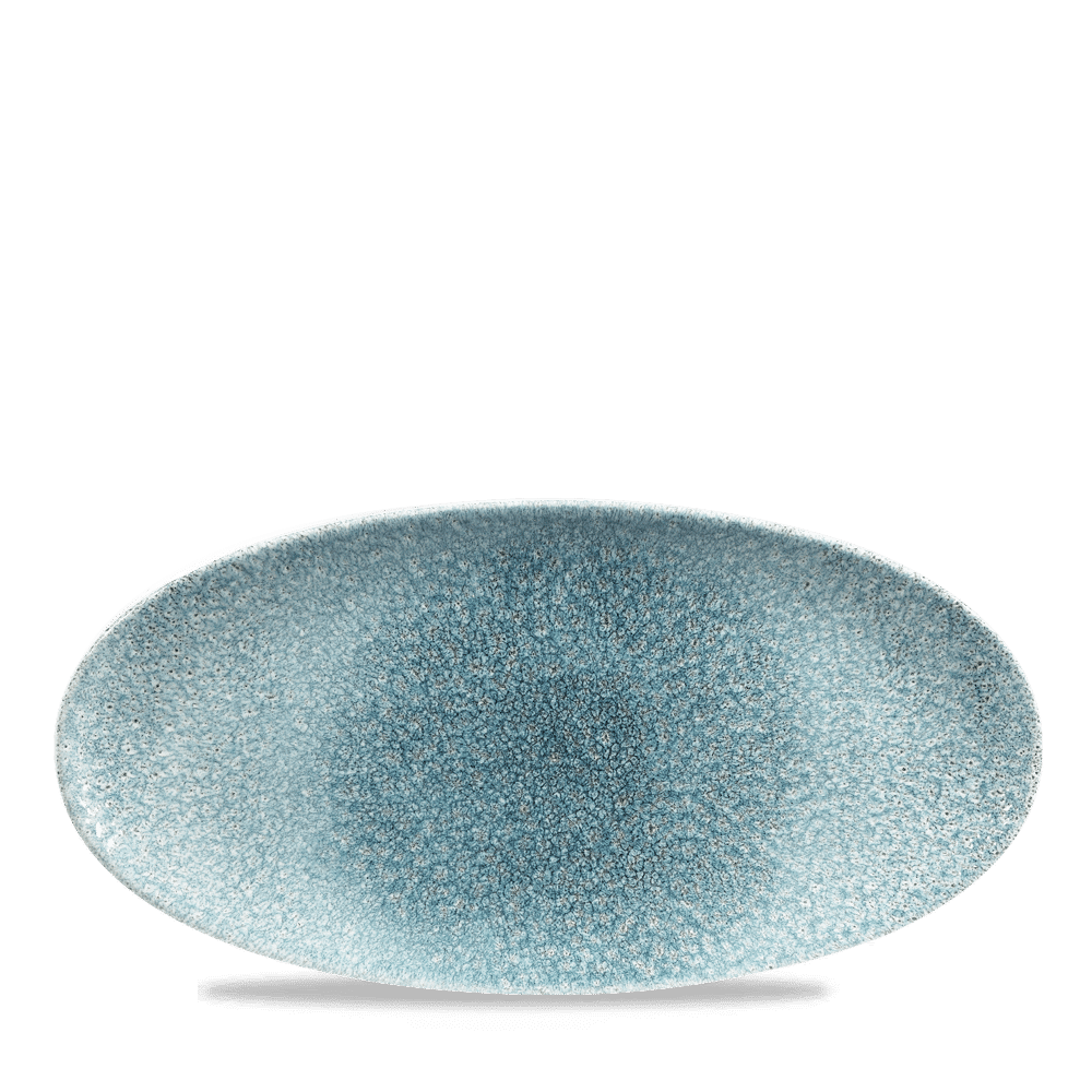Raku Topaz Blue Oval Chefs Plate 11 4/5X5 3/4" Box of 12 (3-5 Working Days Delivery)