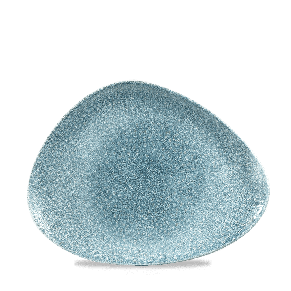 Raku Topaz Blue Triangle Chefs Plate 10 3/8"X8" Box of 12 (3-5 Working Days Delivery)