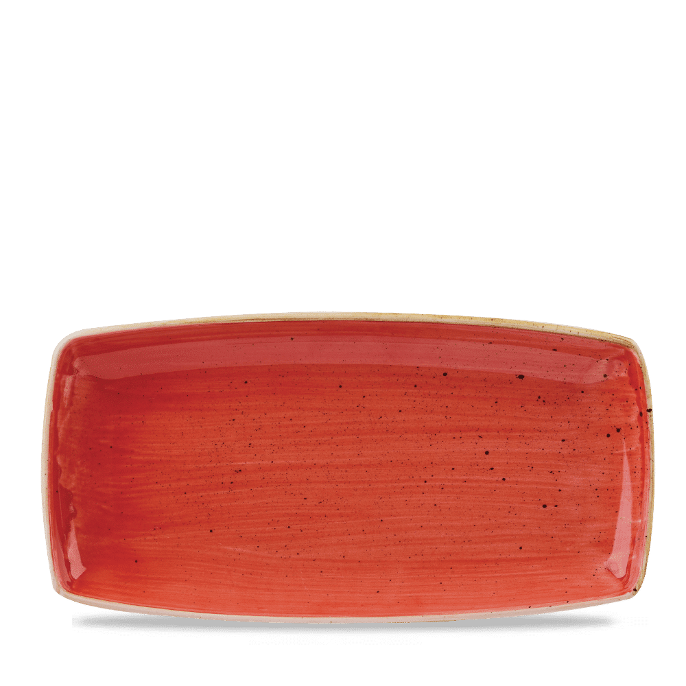 Stonecast Berry Red Oblong Plate 34.5Cm Box of 6 (3-5 Working Days Delivery)