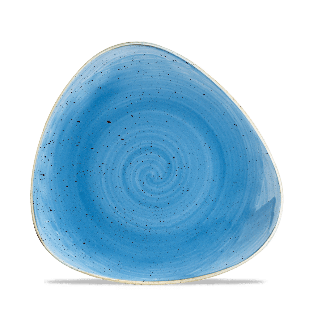 Stonecast Cornflower Blue Triangle Plate 8" Box of 12 (3-5 Working Days Delivery)