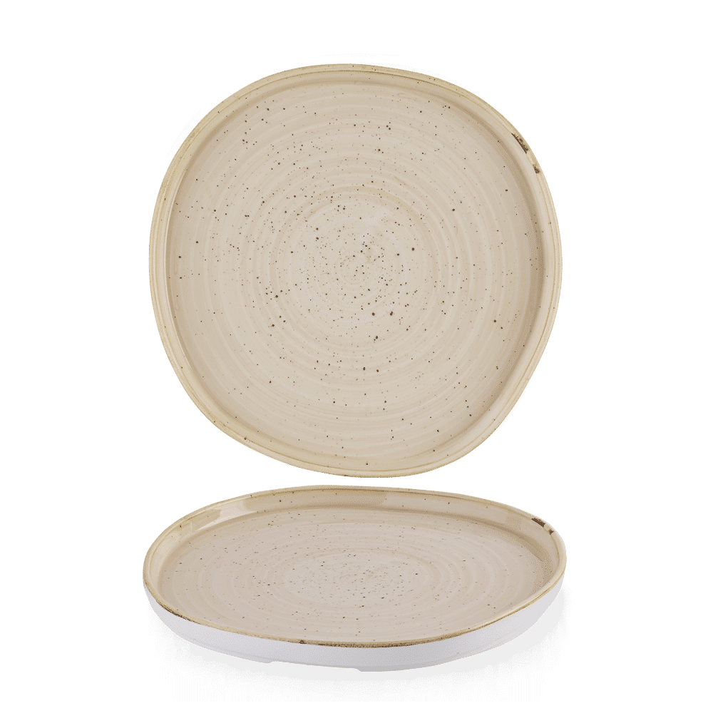 Stonecast Nutmeg Cream Organic Walled Plate 10 1/2" Box of 6 (3-5 Working Days Delivery)