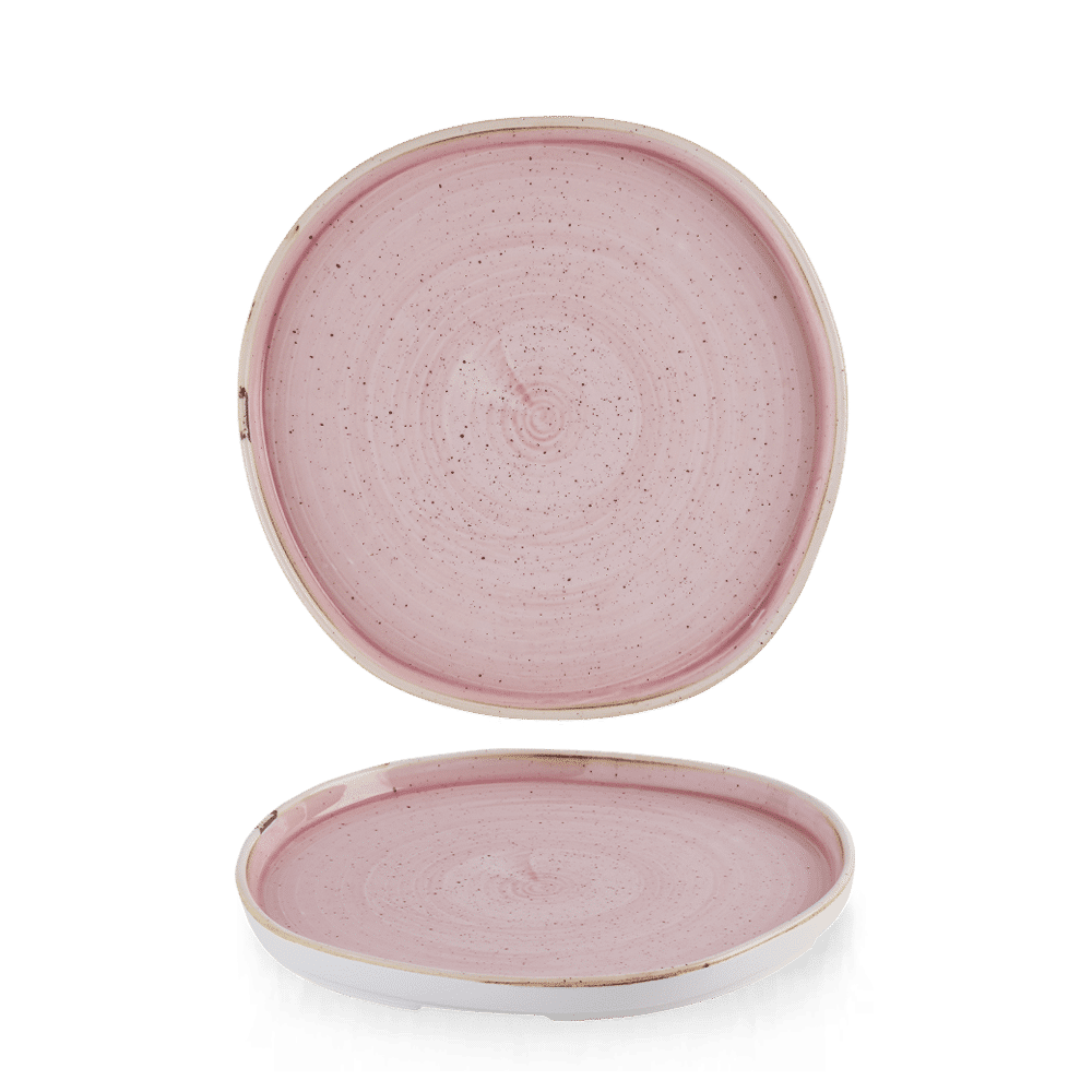Stonecast Petal Pink Organic Walled Plate 8 1/4" Box of 6 (3-5 Working Days Delivery)