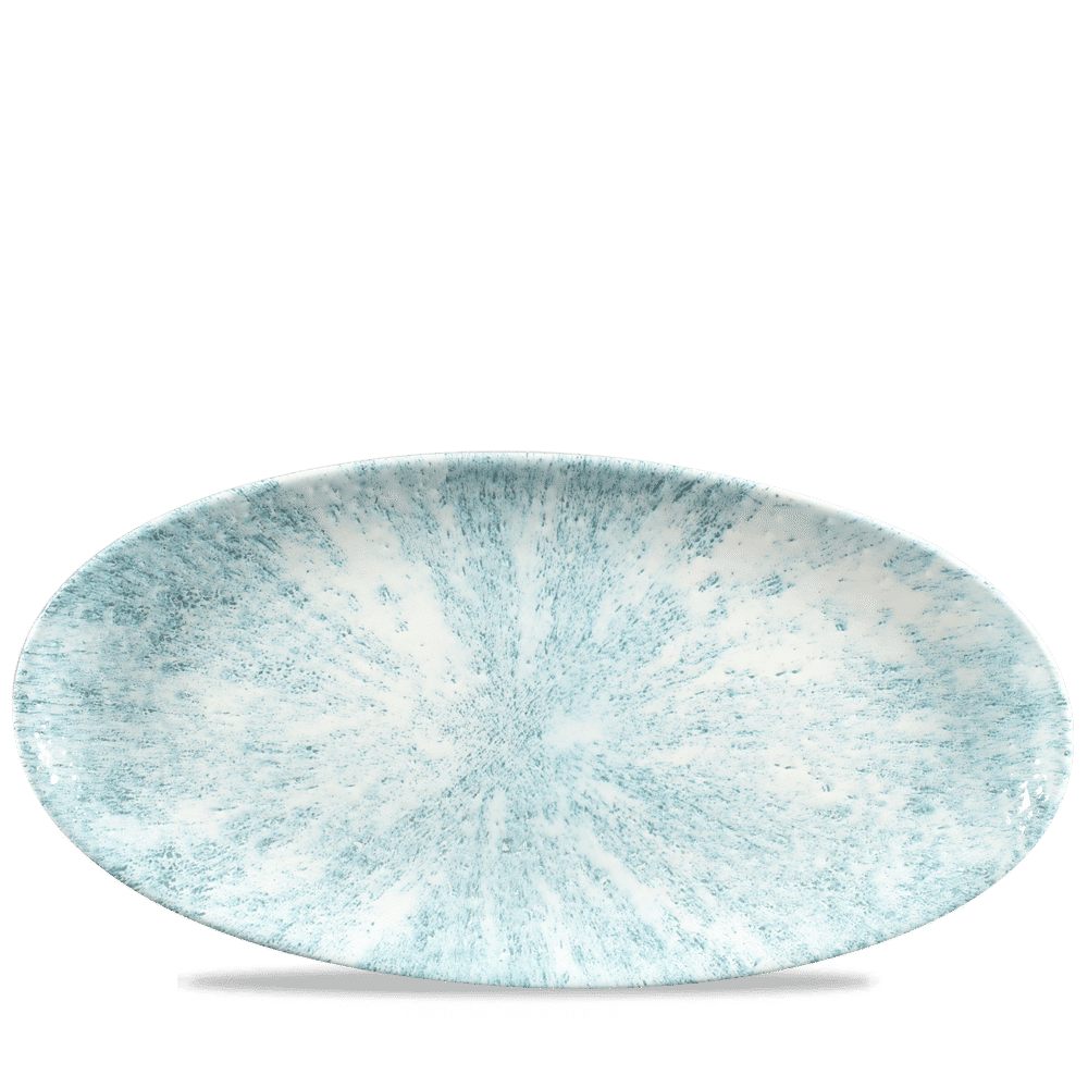 Stone Aquamarine Oval Chefs Plate 13 3/4X6 3/4" Box of 6 (3-5 Working Days Delivery)