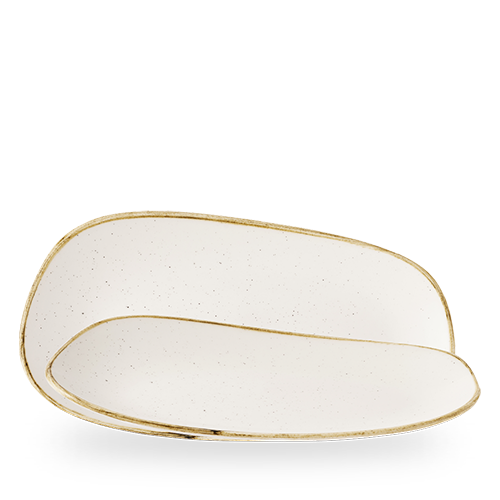 STONECAST BARLEY WHITE OPAL ORGANIC OBLONG PLATE 35 X 18.5CM Box of 6 (3-5 Working Days Delivery)