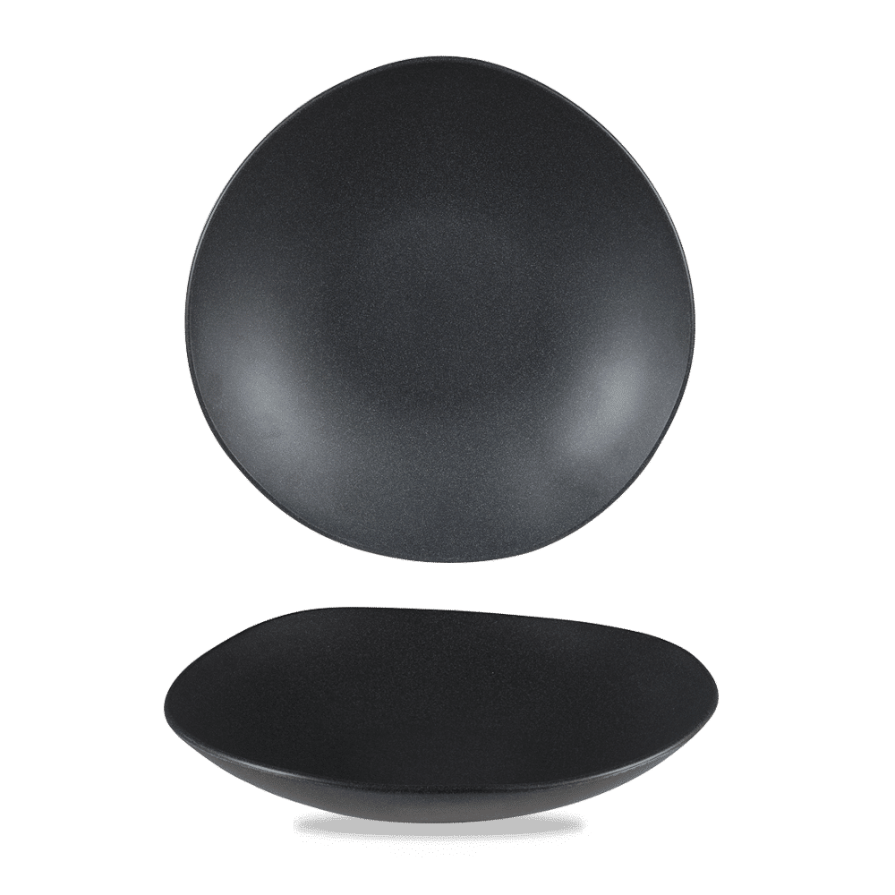 Plastic Trace Granite Black Melamine Bowl 12.5" Box of 4 (3-5 Working Days Delivery)