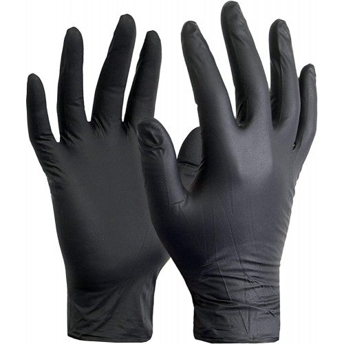 Disposable Gloves Black Nitrile Powder Free Small Pack of 500