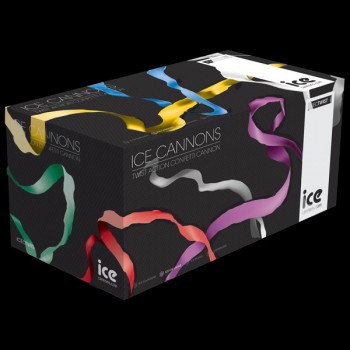 Case of 50 20cm Push-Button Confetti Cannons (Metallic Foil) Multi-Coloured