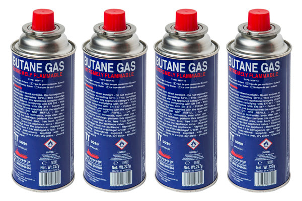 Butane Gas Cartridges 227G Pack of 4