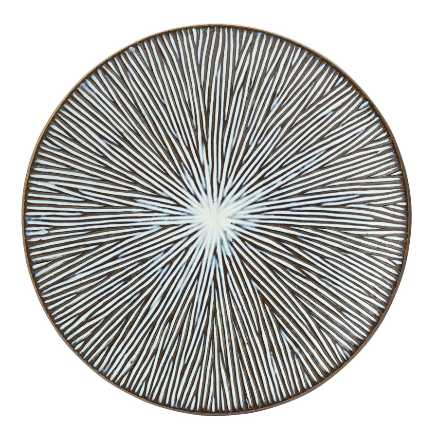 ALLIUM SEA PLATE 21CM WHT/BRN            x6