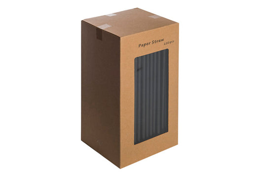 Straws Paper 8" Black Pack of 250