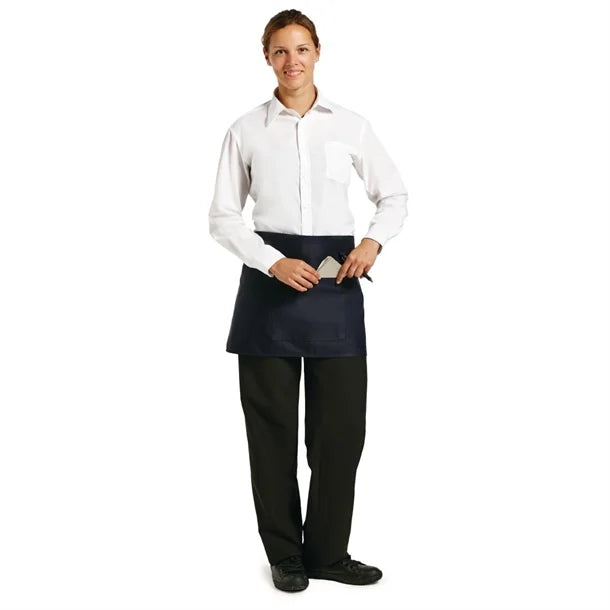 Uniform Works Bistro Apron Navy Blue - 750x373mm